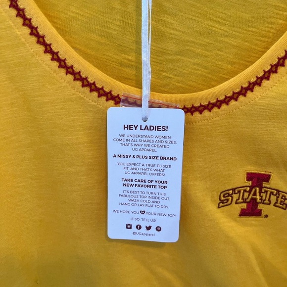Iowa State 3/4 sleeve top NWT UG APPAREL Size XL - Picture 9 of 9